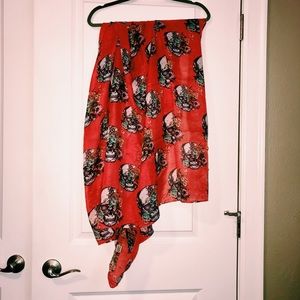 Pink skull scarf